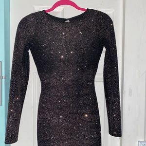 Bodycon, sparkly, black dress